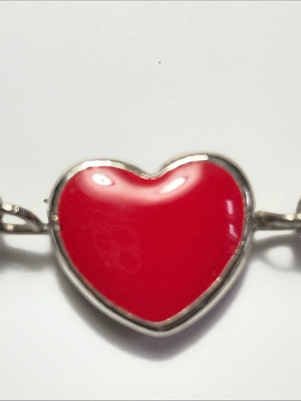 Reversible Red Heart Stone Filigree Bracelet 925 plated